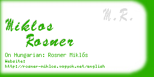 miklos rosner business card